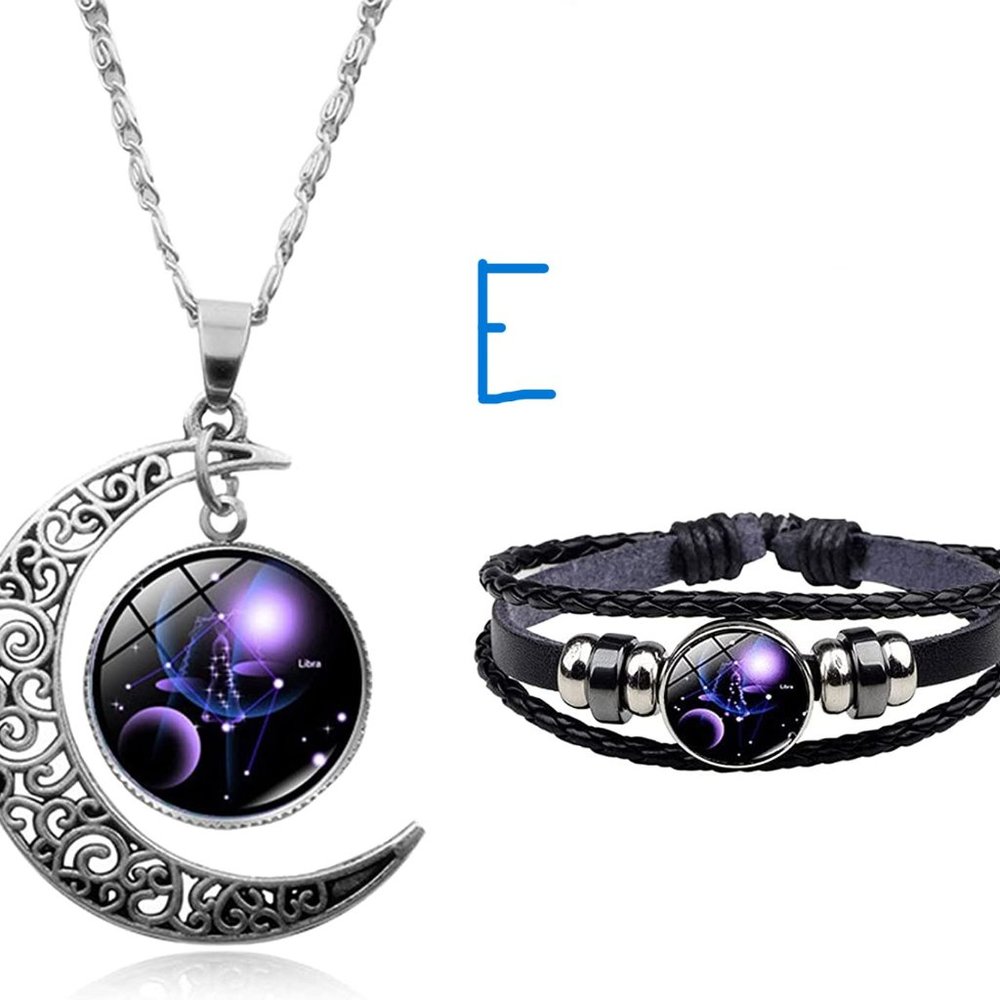 New 12 Zodiac Constellation Necklace & Constellations Beaded Hand Woven Leather - Picture 5 of 13